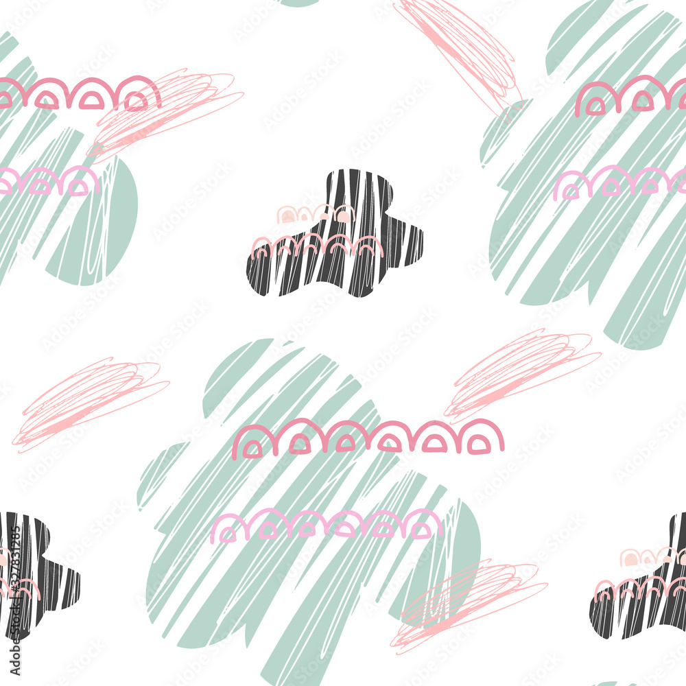 Vector kids pattern with cute native cloud. Cute scandinavian seamless background in calm colors Vector kids pattern with cute native cloud. Cute scandinavian seamless background in calm colors