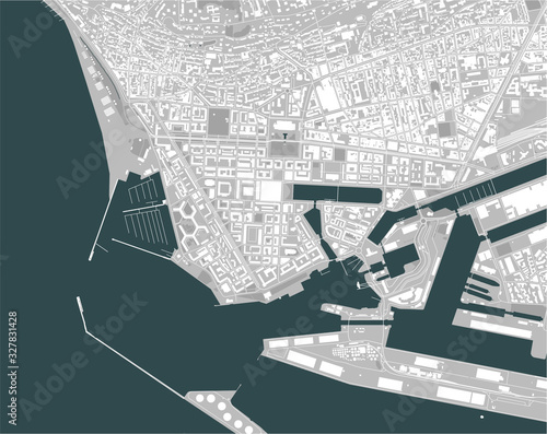 map of the city of Le Havre, Seine-Maritime, Normandy, France