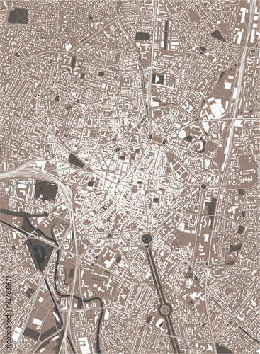 map of the city of Dijon, Cote-dOr, Bourgogne-Franche-Comte, France