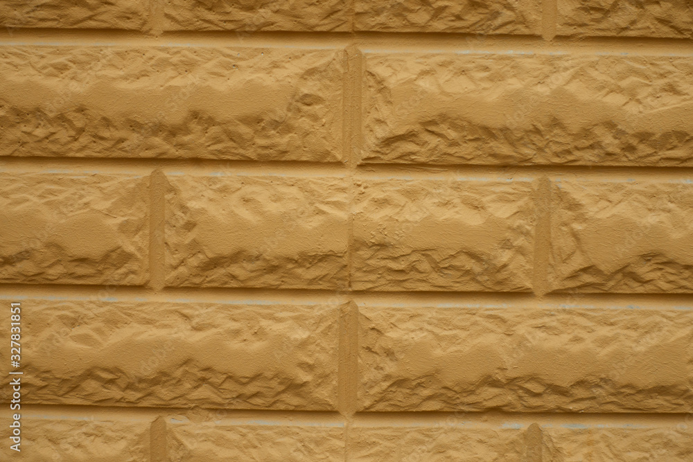 Close view of yellowish orange common bond brickwork (front view)