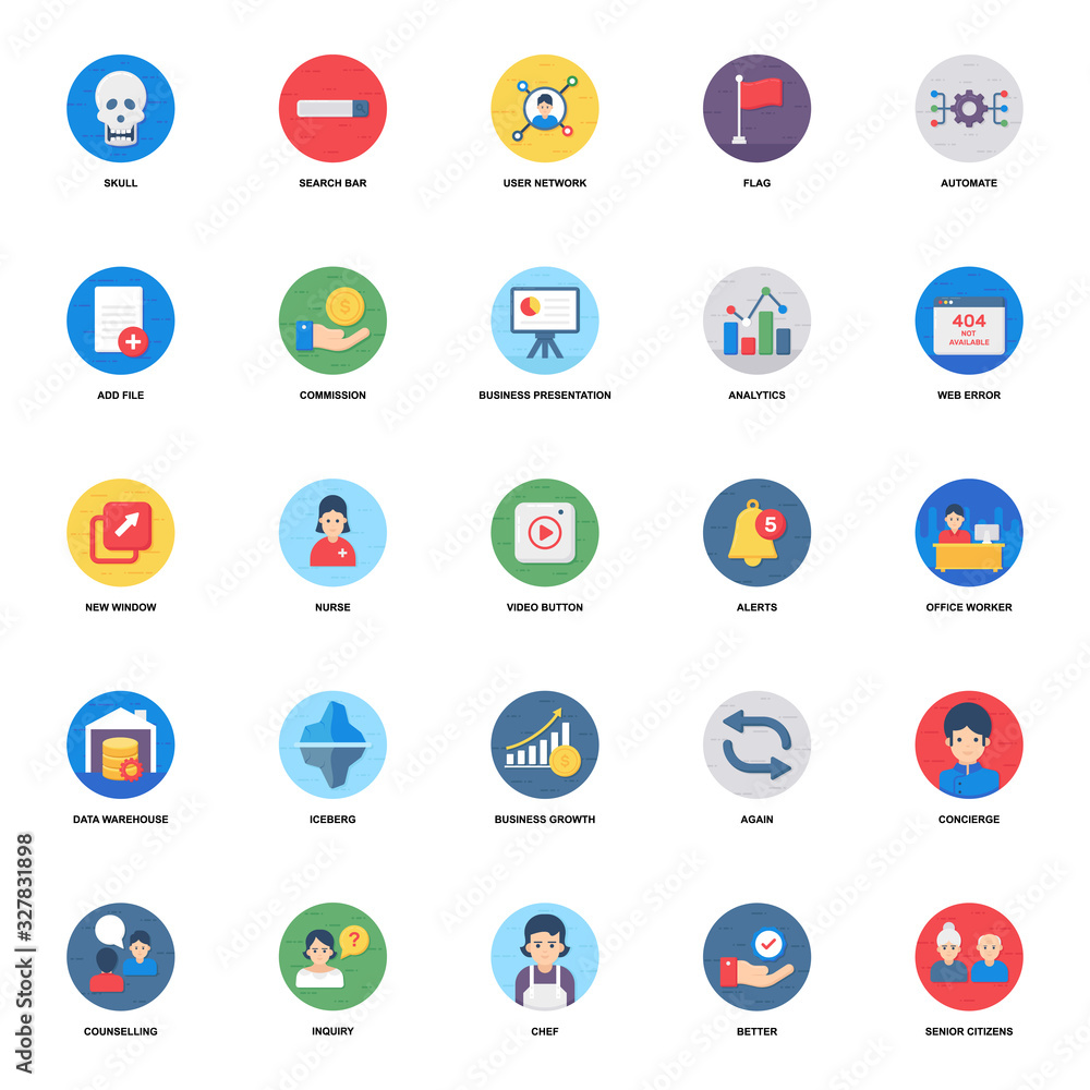 Smooth Flat Rounded Vectors Pack Smooth Flat Rounded Vectors Pack