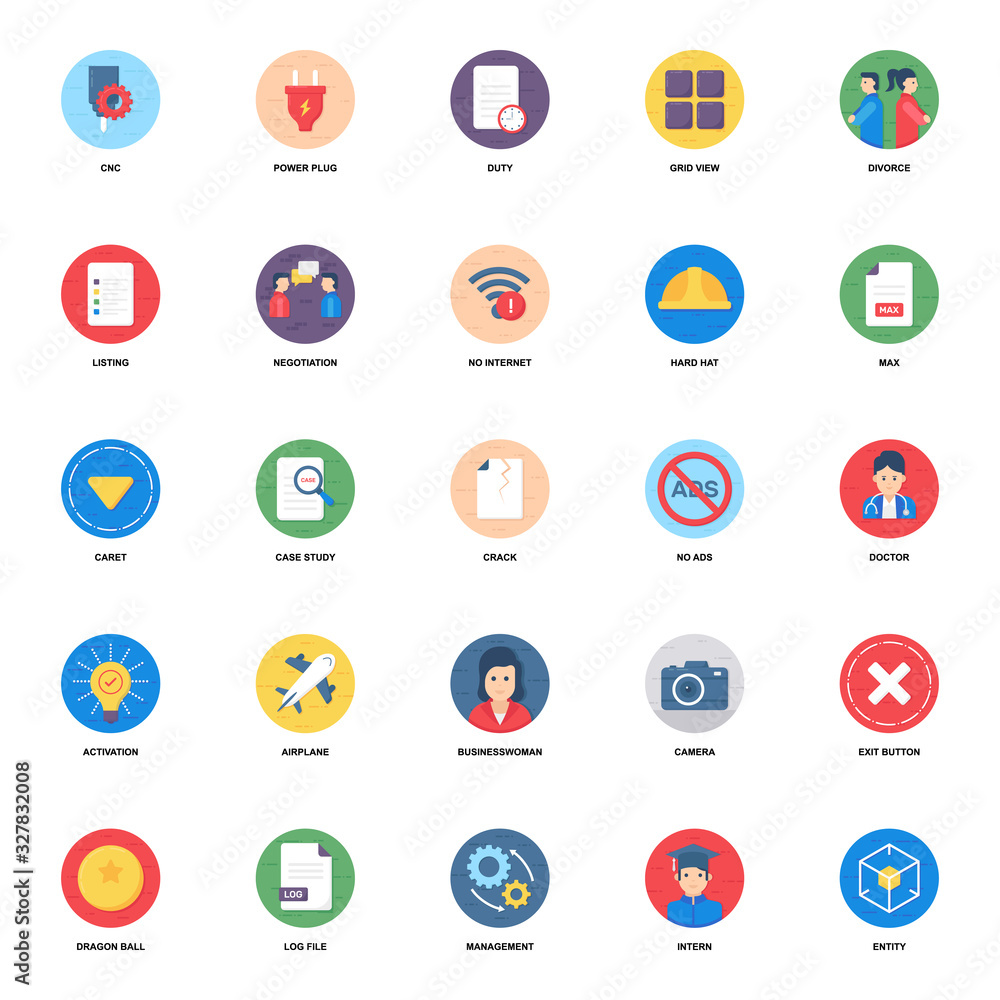 Random Flat Rounded Icons Random Flat Rounded Icons