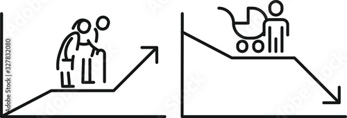 Population aging icon