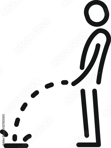 Obraz na plátně Man urinating icon