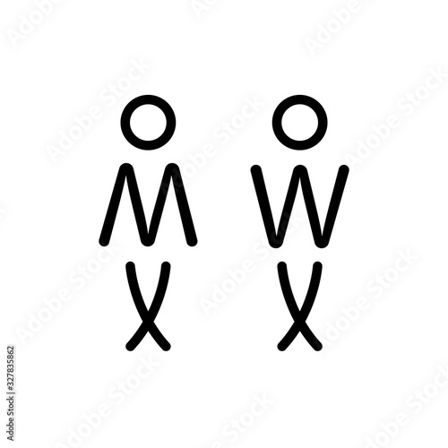 linear toilet sign wc for man and woman