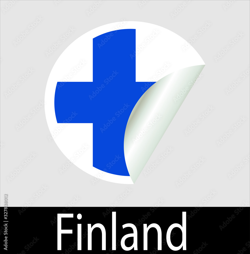 finland country flag sticker icon with white background finland country flag sticker icon with white background