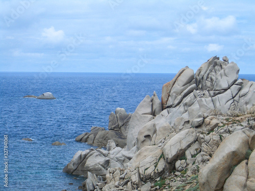 beaches in Sardinia with granite rocks with blue sea © Mirko