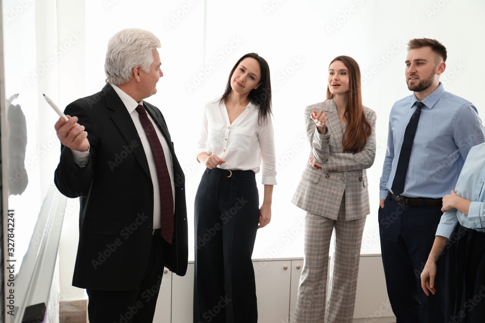 Professional business trainer working with people in office Professional business trainer working with people in office