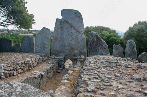 particular tombs of the giant necropolises in Sardinia surrounded by green nature photo