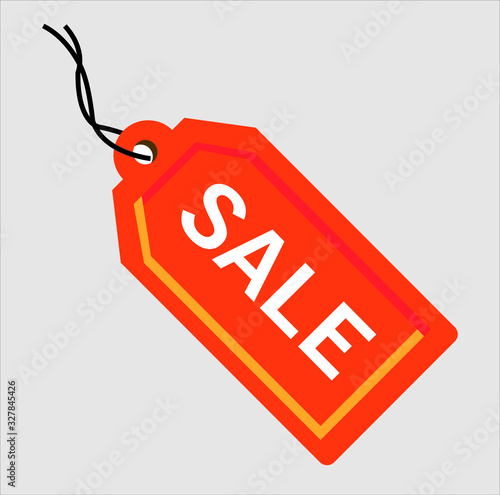 orange sale bag icon with a white background