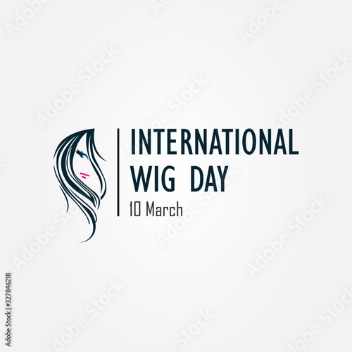 International wig day 10 March sign, symbol, and logo. vector illustration.