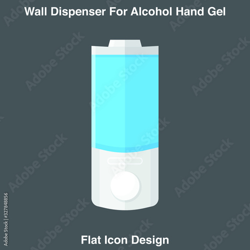 Hand wash. Hand sanitizer. Alcohol-based hand rub. Rubbing alcohol. Wall mounted soap dispenser. Wall hanging hand wash container. Protection from germs such as coronavirus (Covid-19) icon design