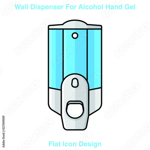 Hand wash. Hand sanitizer. Alcohol-based hand rub. Rubbing alcohol. Wall mounted soap dispenser. Wall hanging hand wash container. Protection from germs such as coronavirus (Covid-19) icon design