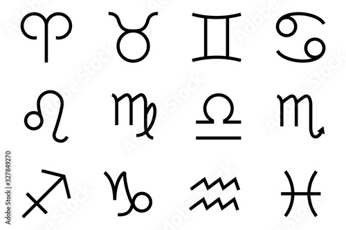 Set of zodiacs sign.