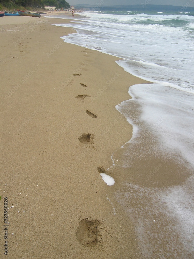 footprints on the beach footprints on the beach