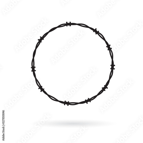 barbed wire circle icon- vector illustration