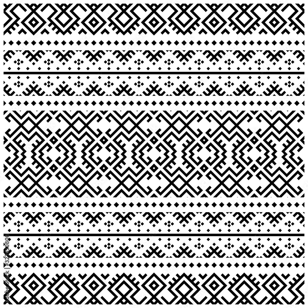 Ikat Aztec ethnic design. Native Seamless pattern ethnic tile vector illustration. Mexican style