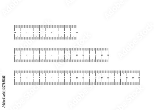 Black measurement scale for linear isolation on a white background. Length measure cm. Vector illustration.