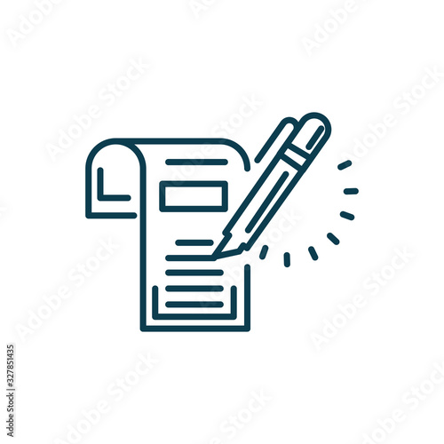 document and highlighter pen icon, line style