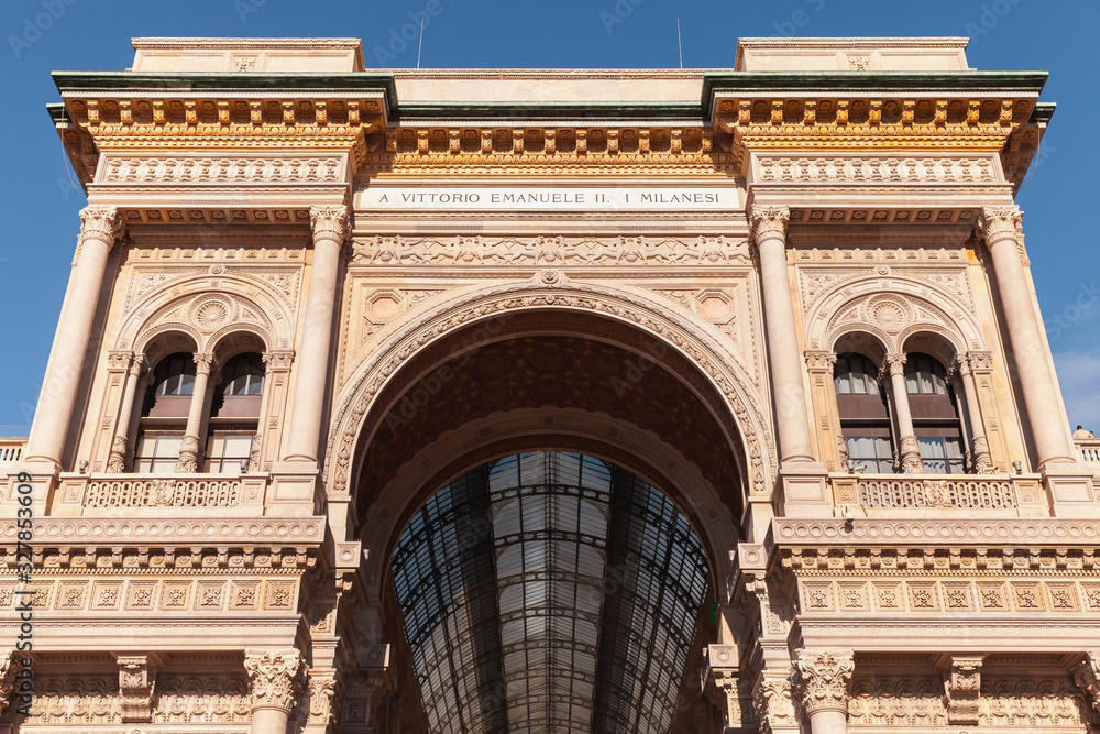 Entrance arch to Galleria Vittorio Emanuele II, Milan