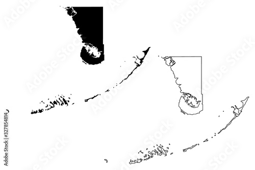 Monroe County, Florida (U.S. county, United States of America, USA, U.S., US) map vector illustration, scribble sketch Monroe map