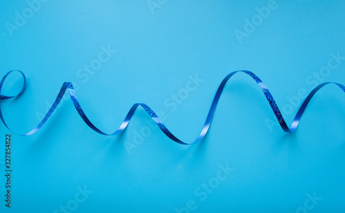 party ribbon confetti on blue