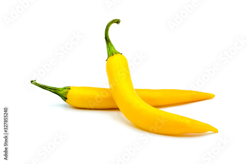 Bilde på lerret yellow hot peppers isolated on white background