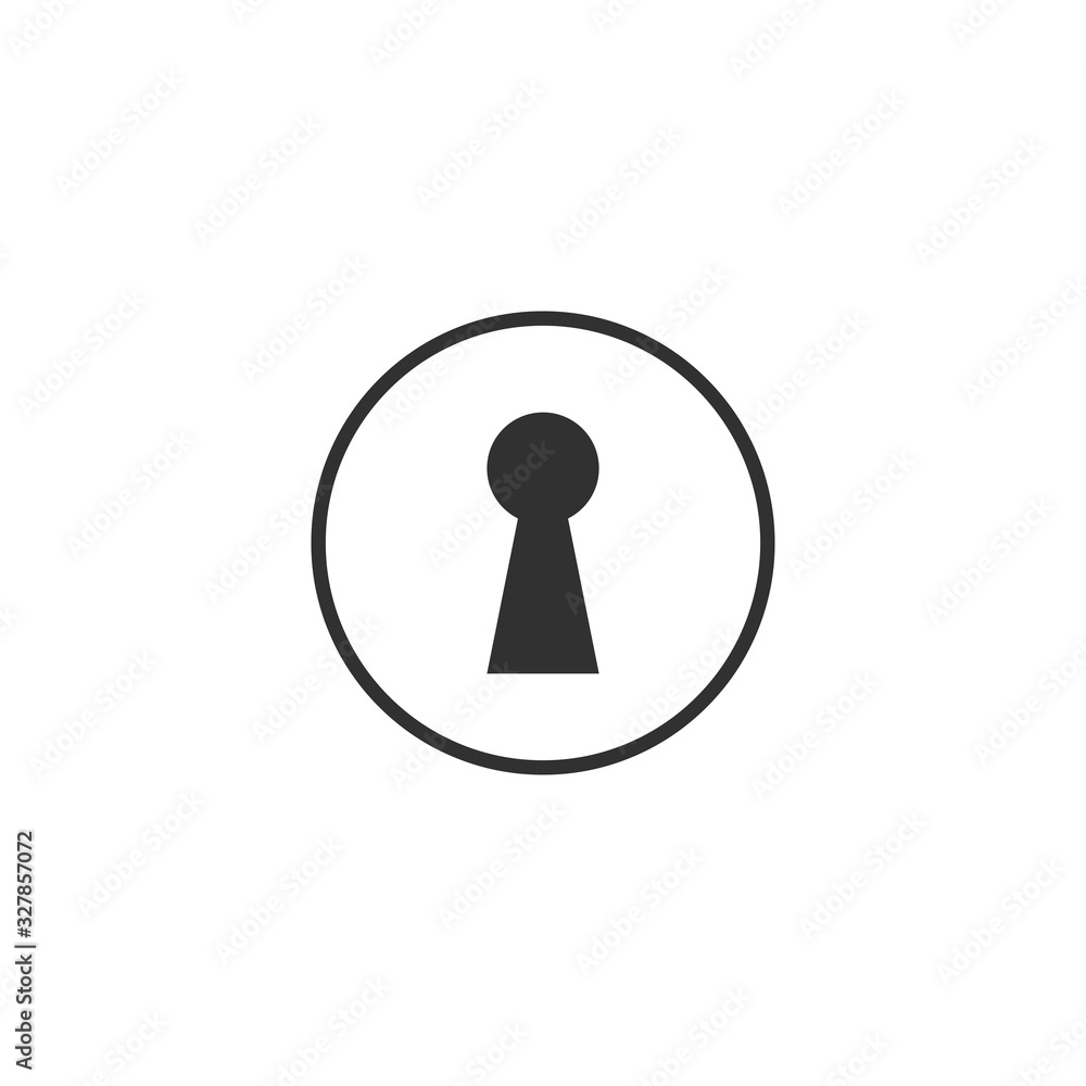 Keyhole icon in circle. Stock Vector illustration isolated on white background. Keyhole icon in circle. Stock Vector illustration isolated on white background.