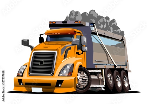 Vector Cartoon Dump Truck