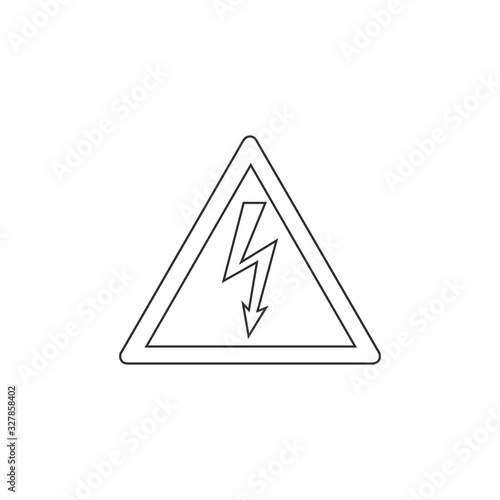 Linear Sign of danger high voltage symbol. Stock Vector illustration isolated on white background.