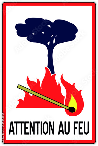 Road sign: beware of fire
