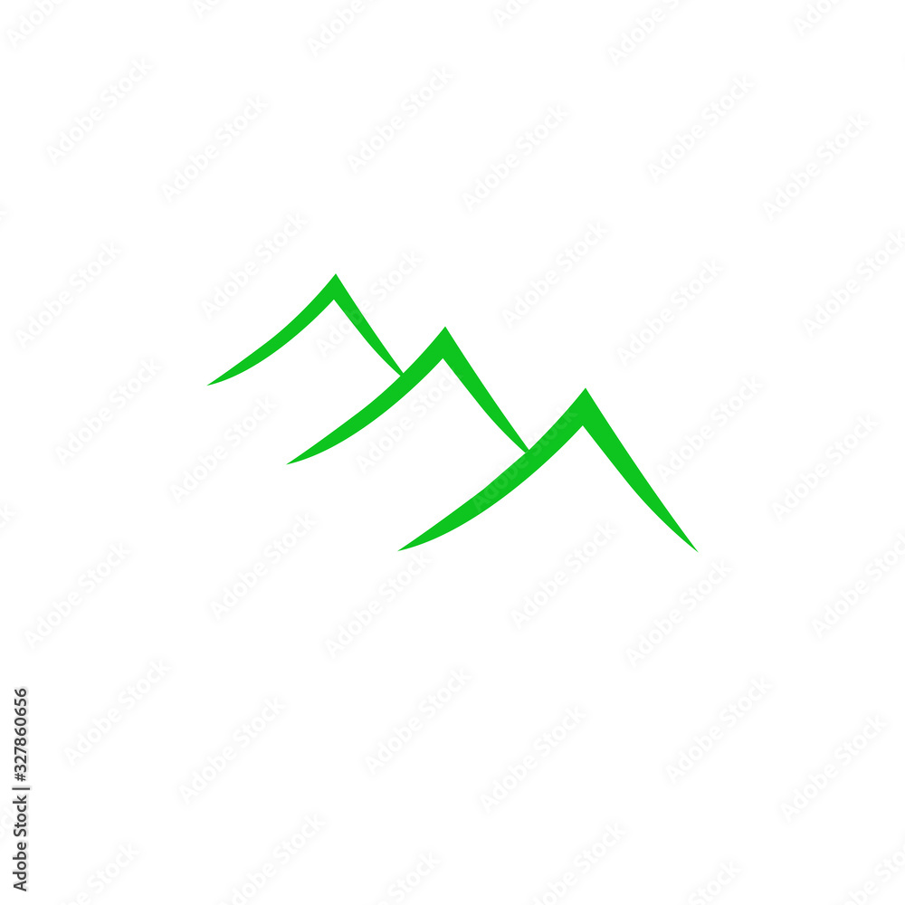 Contemporary design hills, green on white Contemporary design hills, green on white