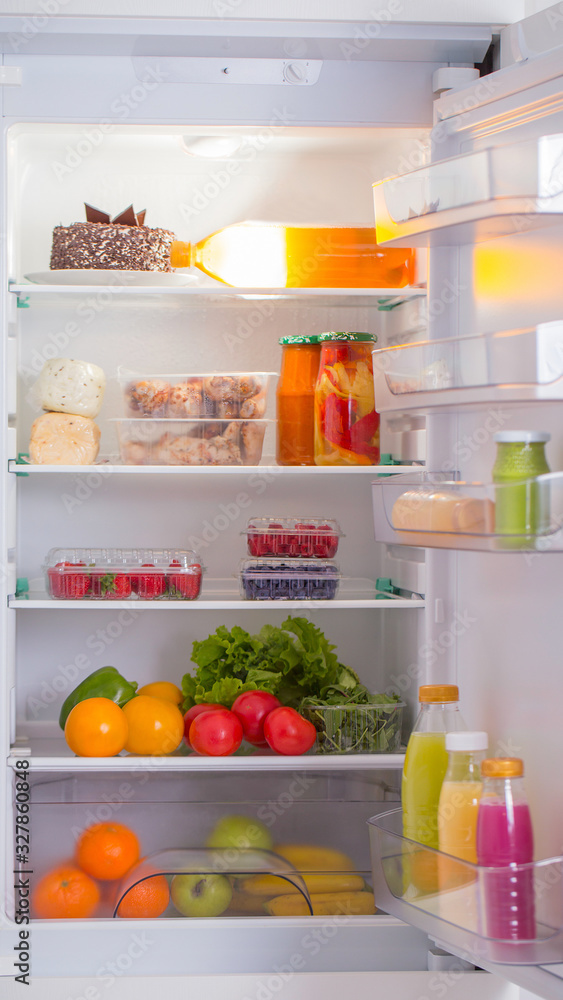 white fridge with different food white fridge with different food