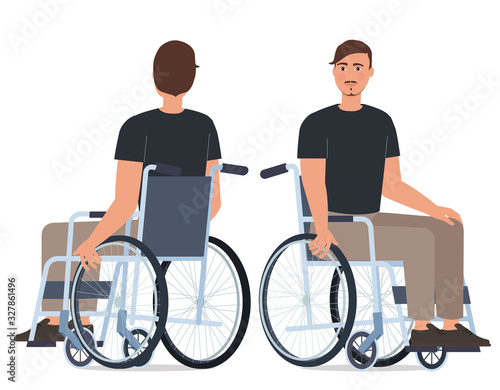 Disabled man in a wheelchair.