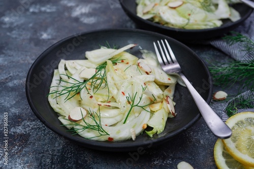 Homemade fresh Fennel salad selective focus photo