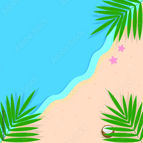 This is beach illustration. Cute summer background. 