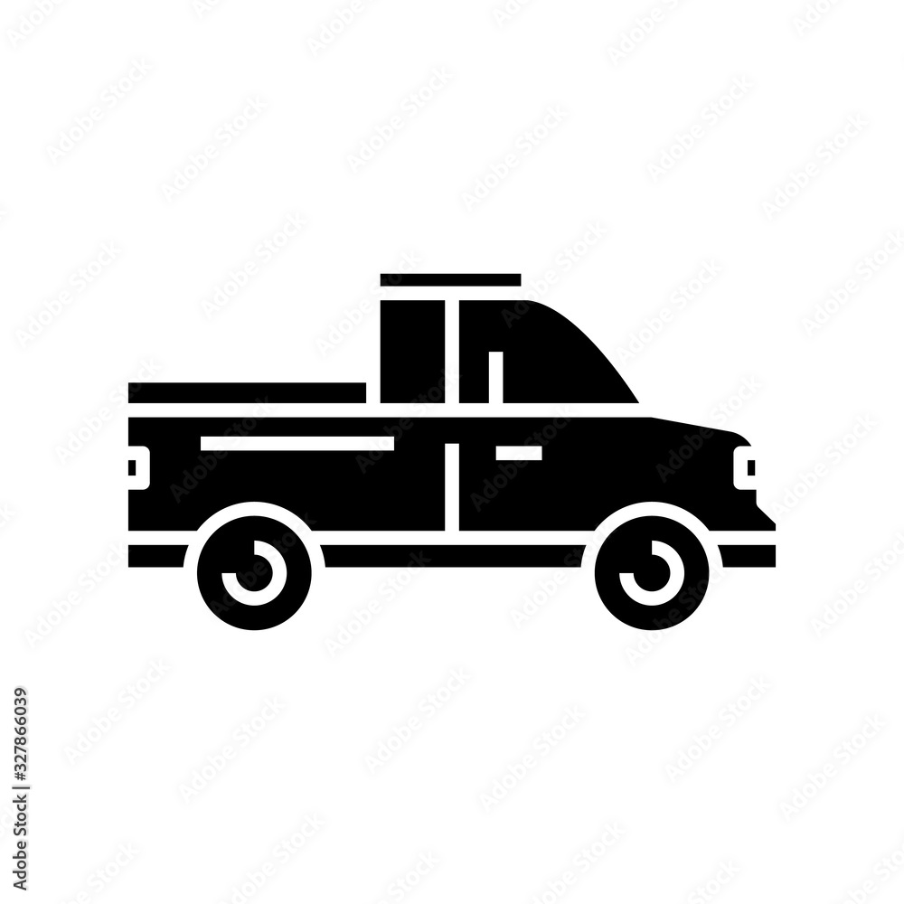 Open car black icon, concept illustration, vector flat symbol, glyph sign.