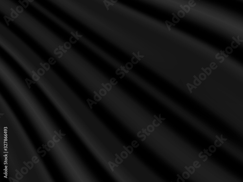Vector stock illustration. Black closed curtains background for card or poster