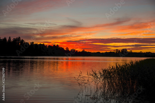Wallpaper Mural sunset over the lake Torontodigital.ca
