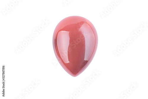 Natural cabochon stone on a white background