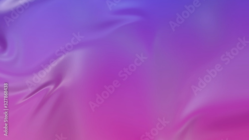 3D render beautiful folds of light silk with red blue gradient in full screen. Beautiful clean fabric background. Simple soft background with smooth folds like waves on a liquid surface.