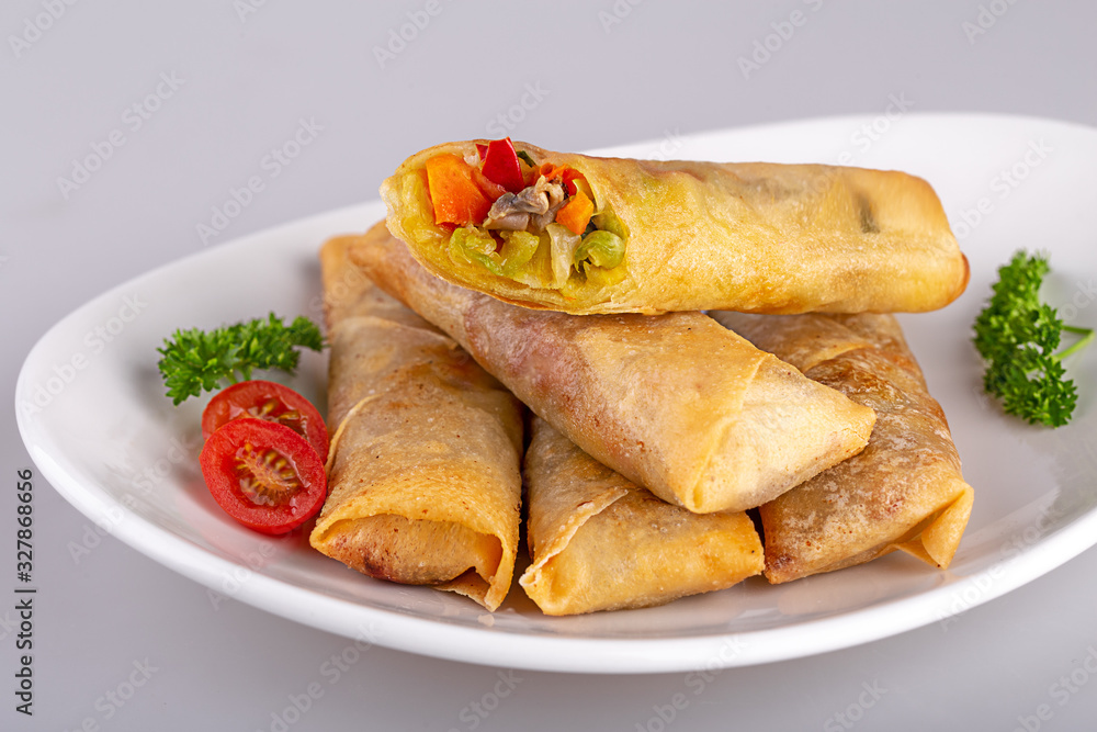  pancakes stuffed with meat and vegetables
