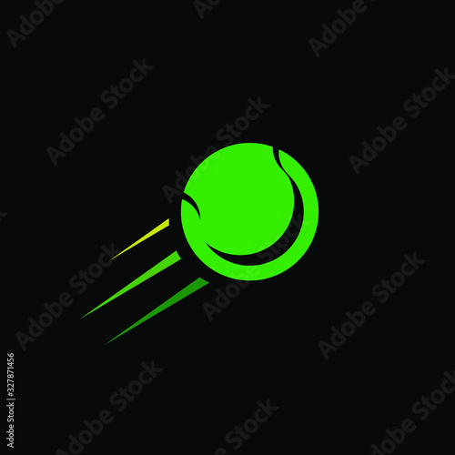 tennis ball motion a line logo icon design 
