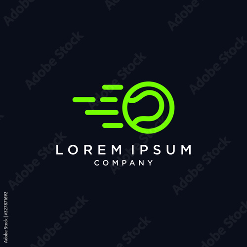 tennis ball motion a line logo icon design 