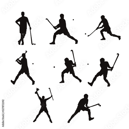 Field hockey player silhouette