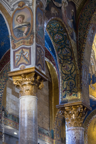 Palermo / Italy10.20.2015.Interior of theChurch of Santa Maria dell'Ammiraglio, also known as La Martorana