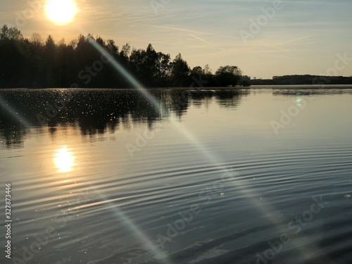 sunset over the lake