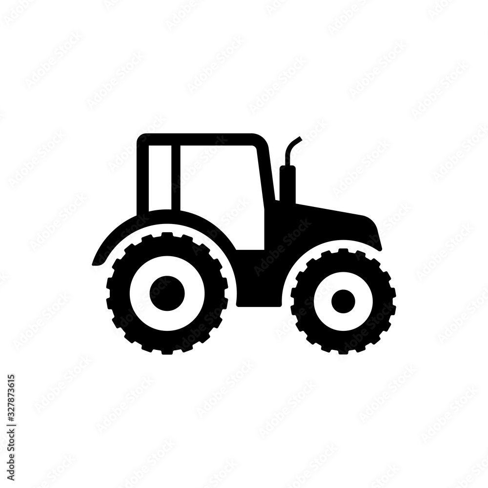 Tractor icon sign symbol design. Vector illustration of tractor, suitable for any business related to farm industries Tractor icon sign symbol design. Vector illustration of tractor, suitable for any business related to farm industries