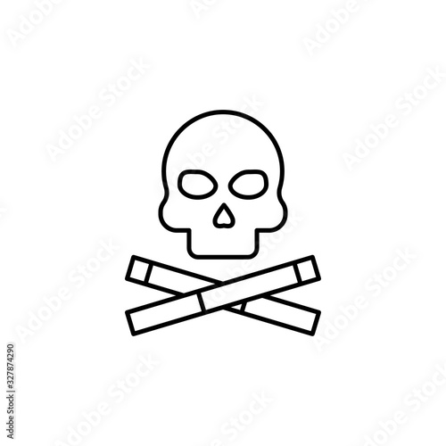 Cigarette, skull icon. Simple line, outline vector elements of quit smoking for ui and ux, website or mobile application