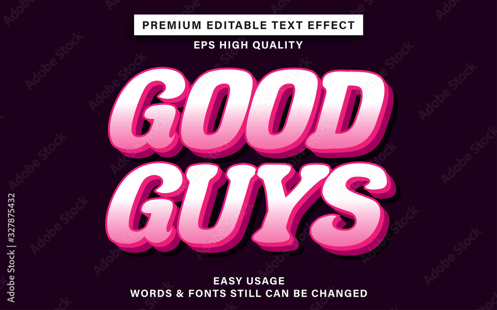 good guys editable text effect